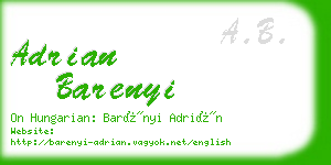 adrian barenyi business card